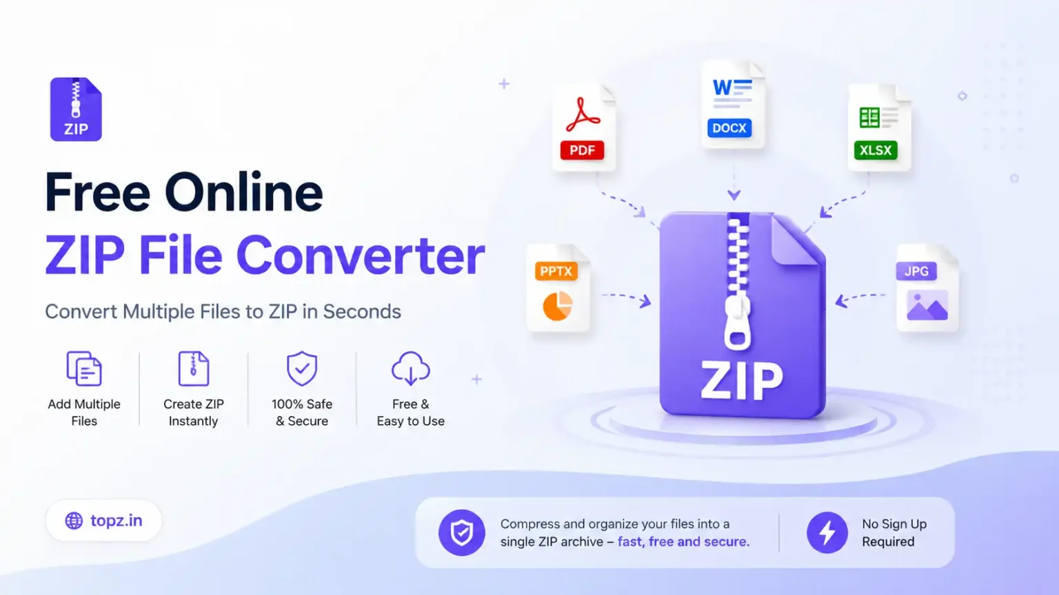 Free Online ZIP File Converter- Convert Multiple Files to ZIP